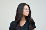 Bonita Blue Pink Rose Clear Glasses with Blue Blocker Lenses