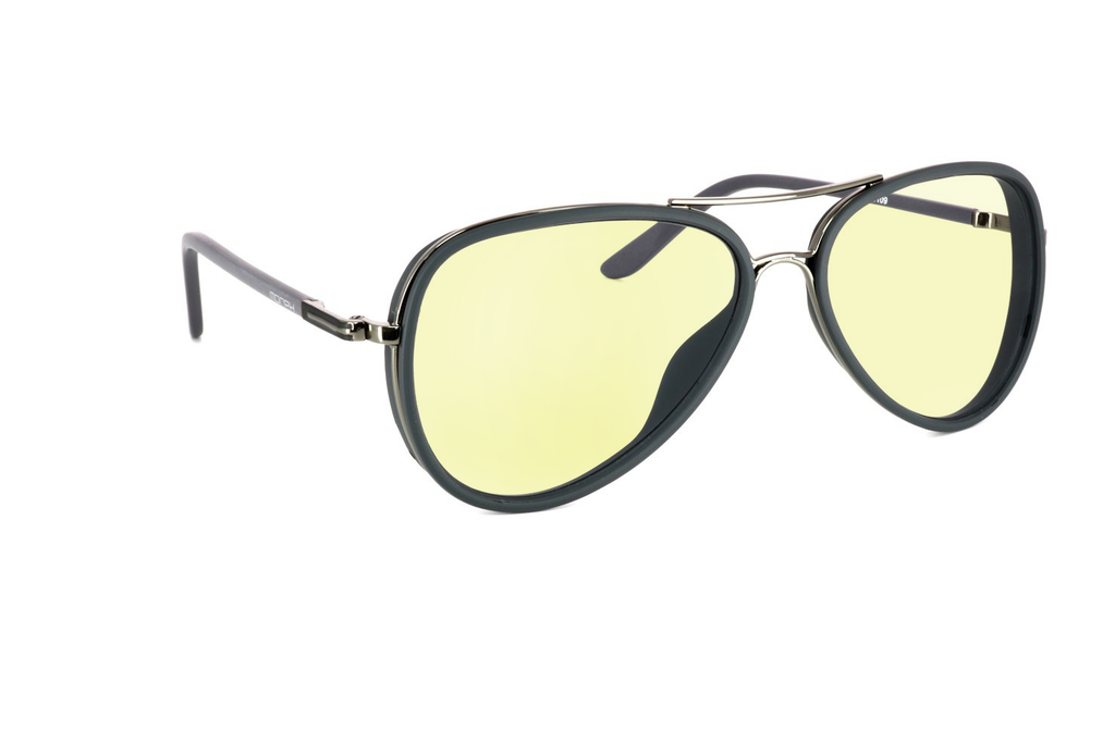 Bradley Blue Aviator Gaming Glasses With Yellow Blue Light Tint